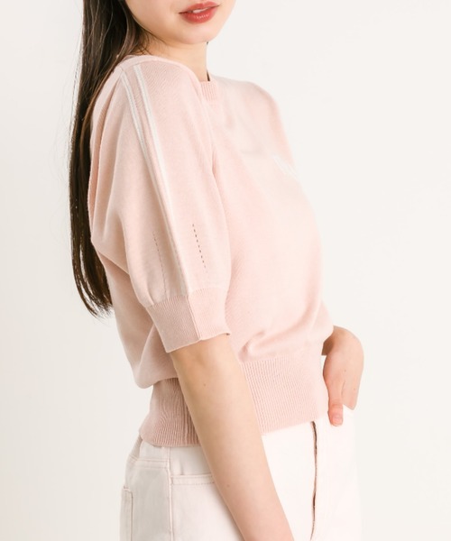 OLIVE des OLIVE(オリーブデオリーブ)の「アソートジャガード半袖ニット 1041050170(ニット/セーター・レディース・ブラック/ピンク/オフホワイト・FREE)」の16枚目の写真
