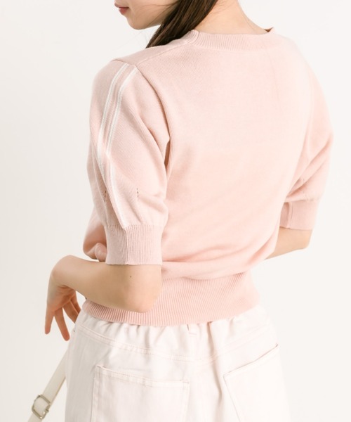 OLIVE des OLIVE(オリーブデオリーブ)の「アソートジャガード半袖ニット 1041050170(ニット/セーター・レディース・ブラック/ピンク/オフホワイト・FREE)」の17枚目の写真