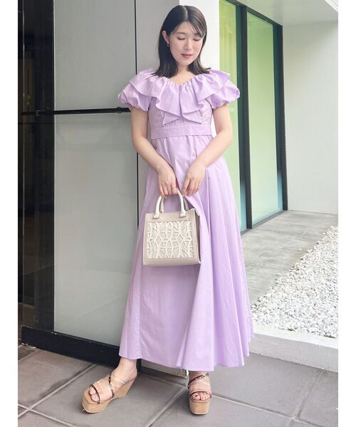 MERCURYDUO（マーキュリーデュオ）の「バルーンブラウスセットキャミワンピース（ワンピース・レディース・ラベンダー/ブラック/その他1・SMALL/MEDIUM）」の6枚目の写真