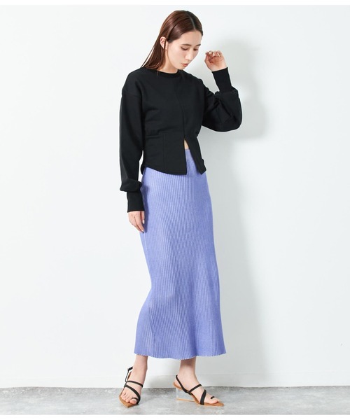 Settimissimo（セッティミッシモ）の「裏毛 2WAY コルセット風 プルオーバー 長袖（スウェット・レディース・ブラック/グレー・FREE）」の12枚目の写真