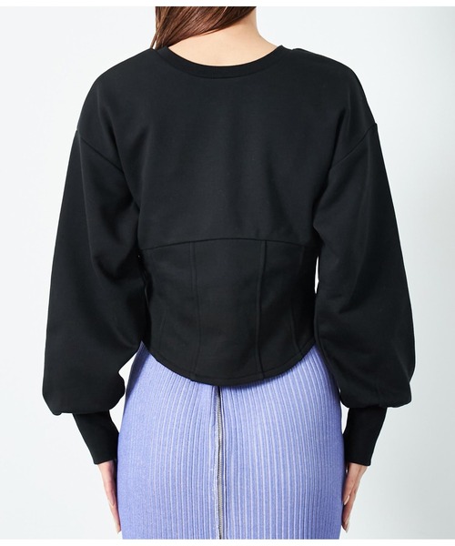 Settimissimo（セッティミッシモ）の「裏毛 2WAY コルセット風 プルオーバー 長袖（スウェット・レディース・ブラック/グレー・FREE）」の18枚目の写真