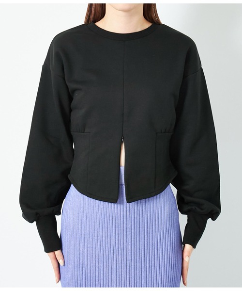 Settimissimo（セッティミッシモ）の「裏毛 2WAY コルセット風 プルオーバー 長袖（スウェット・レディース・ブラック/グレー・FREE）」の16枚目の写真