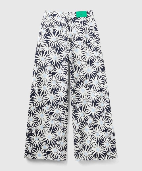 BENETTON (UNITED COLORS OF BENETTON)（ベネトンユナイテッドカラーズオブベネトン）の「総柄プリント5ポケットハイウエストワイドデニムパンツ（デニムパンツ・レディース・アイボリー/ラベンダー/ネイビー・25inch/26inch/27inch/28inch/29inch）」の20枚目の写真