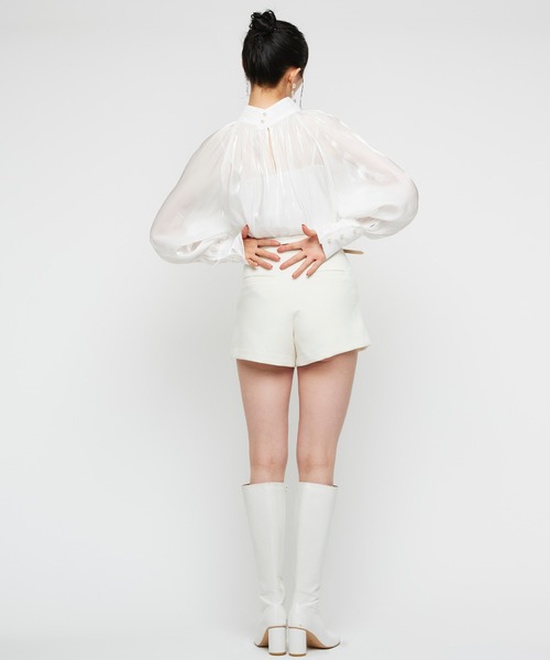 Narcissus（ナルシス）の「【Narcissus】シフォンパールブラウス（シャツ/ブラウス・レディース・ホワイト/ブラック・FREE）」の4枚目の写真