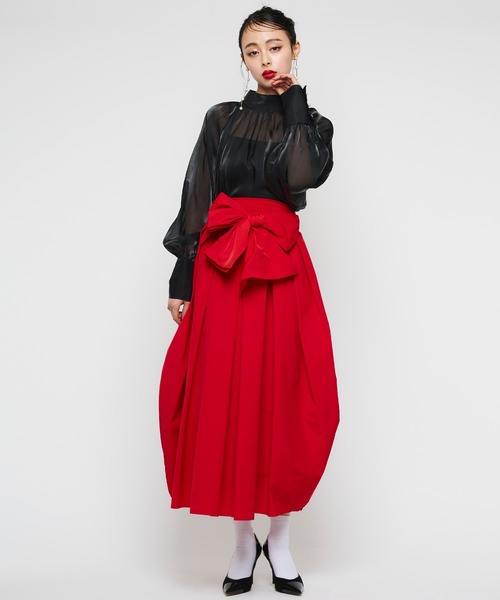 Narcissus（ナルシス）の「【Narcissus】シフォンパールブラウス（シャツ/ブラウス・レディース・ホワイト/ブラック・FREE）」の6枚目の写真