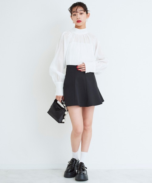 Narcissus（ナルシス）の「【Narcissus】シフォンパールブラウス（シャツ/ブラウス・レディース・ホワイト/ブラック・FREE）」の5枚目の写真