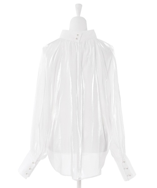 Narcissus（ナルシス）の「【Narcissus】シフォンパールブラウス（シャツ/ブラウス・レディース・ホワイト/ブラック・FREE）」の10枚目の写真