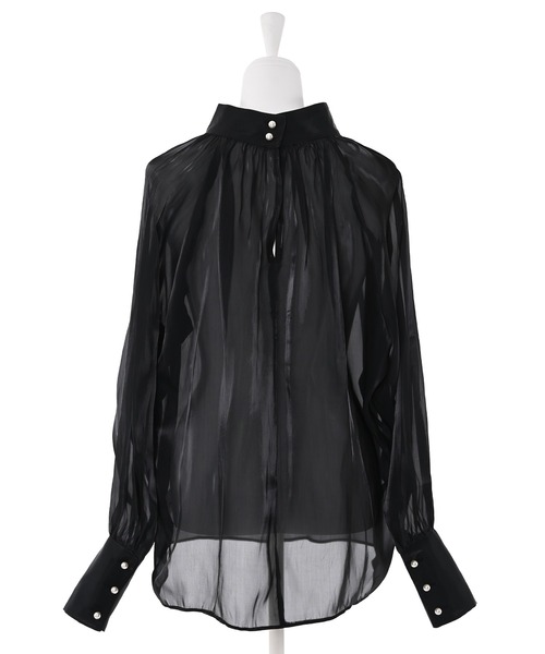 Narcissus（ナルシス）の「【Narcissus】シフォンパールブラウス（シャツ/ブラウス・レディース・ホワイト/ブラック・FREE）」の12枚目の写真