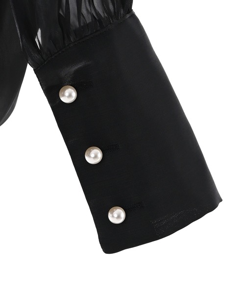 Narcissus（ナルシス）の「【Narcissus】シフォンパールブラウス（シャツ/ブラウス・レディース・ホワイト/ブラック・FREE）」の15枚目の写真