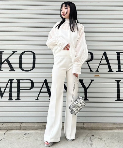 Narcissus（ナルシス）の「【Narcissus】シフォンパールブラウス（シャツ/ブラウス・レディース・ホワイト/ブラック・FREE）」の16枚目の写真