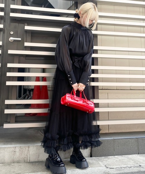 Narcissus（ナルシス）の「【Narcissus】シフォンパールブラウス（シャツ/ブラウス・レディース・ホワイト/ブラック・FREE）」の18枚目の写真