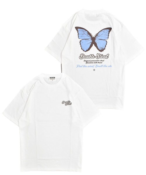 DOUBLE STEAL(ダブルスティール)の「バタフライ Tシャツ(Tシャツ/カットソー・メンズ・ブラック/ライトベージュ/ホワイト/ダークブラウン・MEDIUM/LARGE/X-LARGE/XX-LARGE)」の2枚目の写真