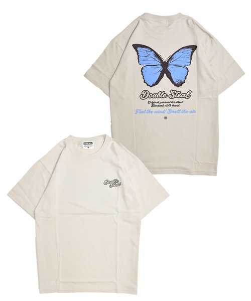 DOUBLE STEAL(ダブルスティール)の「バタフライ Tシャツ(Tシャツ/カットソー・メンズ・ブラック/ライトベージュ/ホワイト/ダークブラウン・MEDIUM/LARGE/X-LARGE/XX-LARGE)」の4枚目の写真