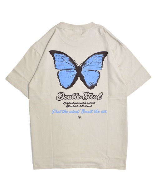 DOUBLE STEAL(ダブルスティール)の「バタフライ Tシャツ(Tシャツ/カットソー・メンズ・ブラック/ライトベージュ/ホワイト/ダークブラウン・MEDIUM/LARGE/X-LARGE/XX-LARGE)」の15枚目の写真