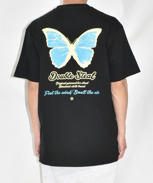 DOUBLE STEAL(ダブルスティール)の「バタフライ Tシャツ(Tシャツ/カットソー・メンズ・ブラック/ライトベージュ/ホワイト/ダークブラウン・MEDIUM/LARGE/X-LARGE/XX-LARGE)」の10枚目の写真