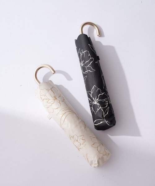 one after another NICE CLAUP（ワンアフターアナザーナイスクラップ）の「ラインフラワー晴雨兼用折りたたみ傘【WEB限定アイテム】（折りたたみ傘・レディース・アイボリー/ブラック・FREE）」の22枚目の写真