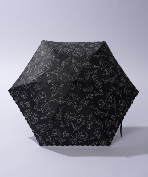 one after another NICE CLAUP（ワンアフターアナザーナイスクラップ）の「ラインフラワー晴雨兼用折りたたみ傘【WEB限定アイテム】（折りたたみ傘・レディース・アイボリー/ブラック・FREE）」の12枚目の写真