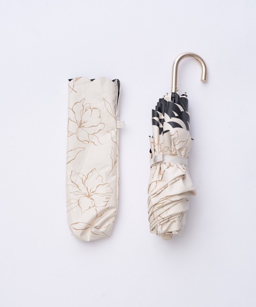 one after another NICE CLAUP（ワンアフターアナザーナイスクラップ）の「ラインフラワー晴雨兼用折りたたみ傘【WEB限定アイテム】（折りたたみ傘・レディース・アイボリー/ブラック・FREE）」の18枚目の写真