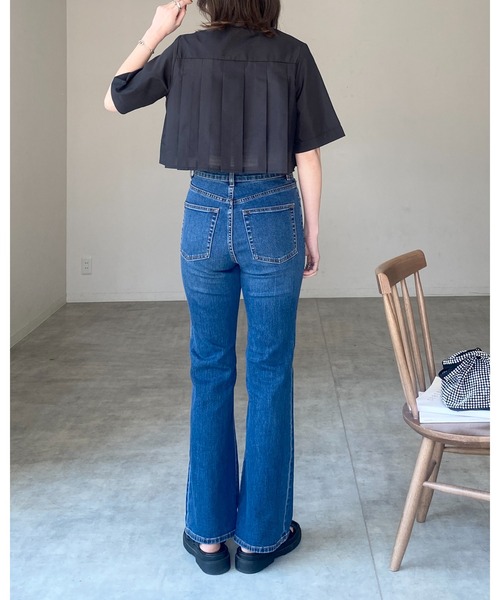 She's Closet(シーズクローゼット)の「タックプリーツショート丈半袖クロップドシャツブラウス(シャツ/ブラウス・レディース・グレー/ブラック/ホワイト/ブルー・FREE)」の12枚目の写真