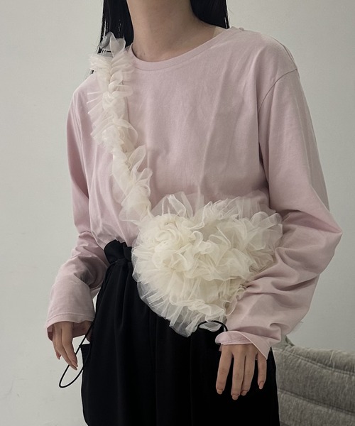 lawgy（ラウジー）の「tulle frill shoulder bag / チュールフリルショルダーバッグ（ショルダーバッグ・レディース・ホワイト/ライトグレー/ブラック・FREE）」の15枚目の写真