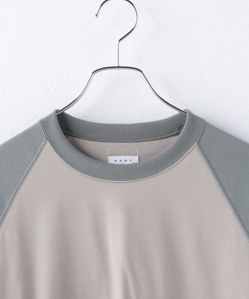 Name.（ネーム）の「Name. BIO WASH RAGLAN LONG SLEEVE TEE NMCU-01 9（Tシャツ/カットソー・メンズ・ブラック/ベージュ・1）」の7枚目の写真