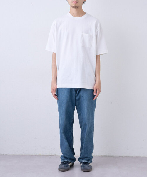 コットンクルーネックポケット半袖Tシャツ /無地/S～XLサイズ/ユニ