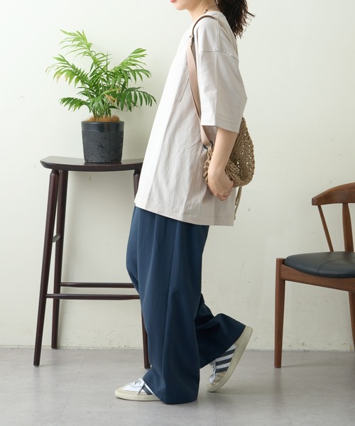 コットンクルーネックポケット半袖Tシャツ /無地/S～XLサイズ/ユニ