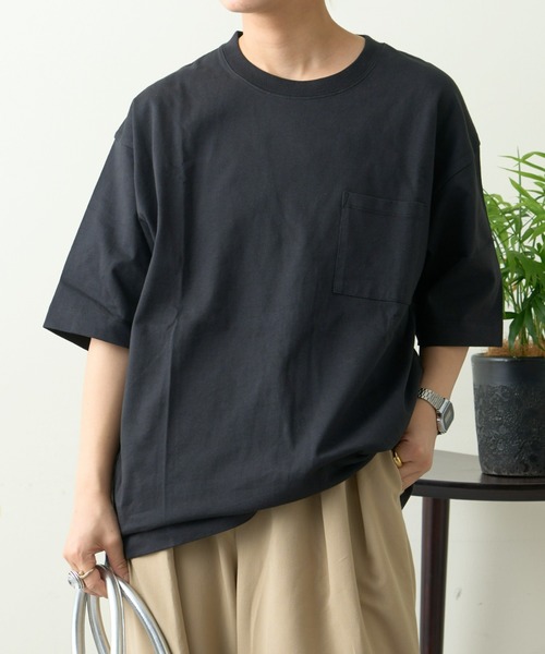 CIAOPANIC TYPY(チャオパニックティピー)の「コットンクルーネックポケット半袖Tシャツ /無地/S~XLサイズ/ユニセックス(Tシャツ/カットソー・レディース・サックスブルー/グレイッシュベージュ/ブラック/ホワイト/ピンク/チャコールグレー/オレンジ・X-LARGE/LARGE/MEDIUM/SMALL)」の12枚目の写真