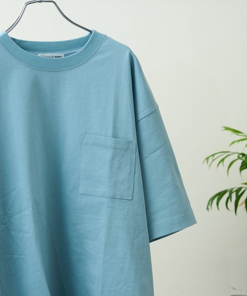 CIAOPANIC TYPY(チャオパニックティピー)の「コットンクルーネックポケット半袖Tシャツ /無地/S~XLサイズ/ユニセックス(Tシャツ/カットソー・レディース・サックスブルー/グレイッシュベージュ/ブラック/ホワイト/ピンク/チャコールグレー/オレンジ・X-LARGE/LARGE/MEDIUM/SMALL)」の14枚目の写真