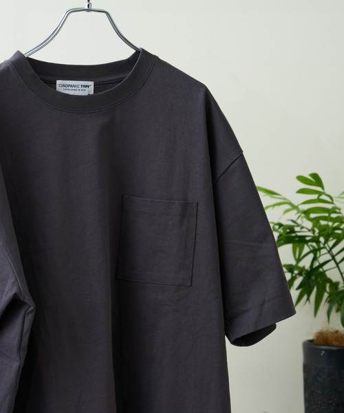 CIAOPANIC TYPY(チャオパニックティピー)の「コットンクルーネックポケット半袖Tシャツ /無地/S~XLサイズ/ユニセックス(Tシャツ/カットソー・レディース・サックスブルー/グレイッシュベージュ/ブラック/ホワイト/ピンク/チャコールグレー/オレンジ・X-LARGE/LARGE/MEDIUM/SMALL)」の15枚目の写真