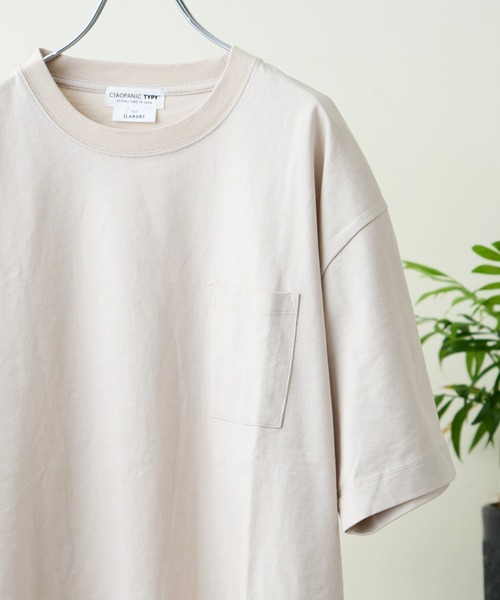 CIAOPANIC TYPY(チャオパニックティピー)の「コットンクルーネックポケット半袖Tシャツ /無地/S~XLサイズ/ユニセックス(Tシャツ/カットソー・レディース・サックスブルー/グレイッシュベージュ/ブラック/ホワイト/ピンク/チャコールグレー/オレンジ・X-LARGE/LARGE/MEDIUM/SMALL)」の19枚目の写真