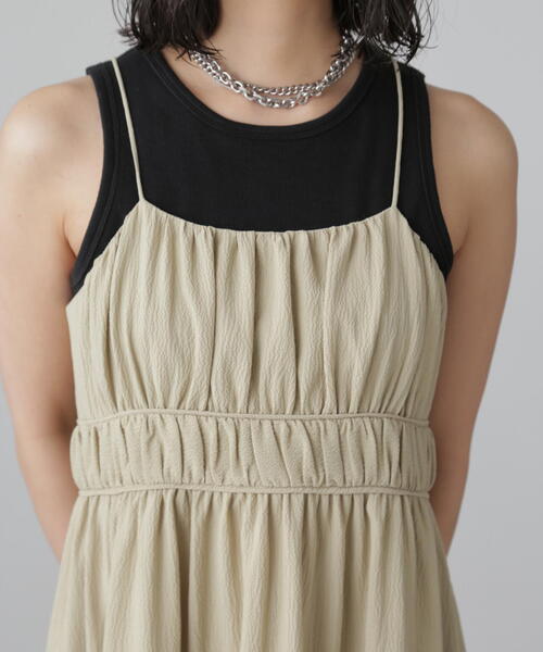 FREE'S MART（フリーズマート）の「◆サイドポケットキャミワンピース（ワンピース・レディース・ブラック/ライトグリーン・MEDIUM/SMALL）」の6枚目の写真