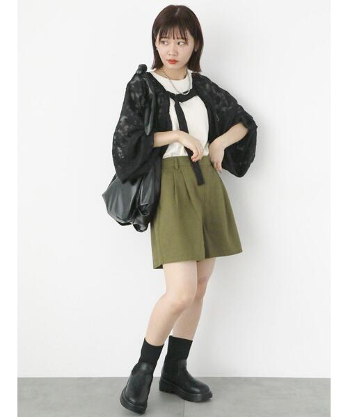 ehka sopo(エヘカソポ)の「ボーダーカーブスリーブカットソー(Tシャツ/カットソー・レディース・オフホワイト/サックスブルー/チャコールグレー・F)」の13枚目の写真
