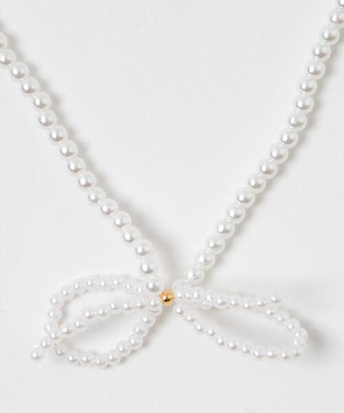 WEGO（ウィゴー）の「WEGO/シンプルリボンパールネックレス（ネックレス・レディース・その他1・FREE）」の4枚目の写真