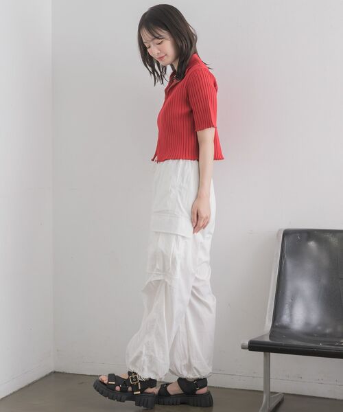 RETRO GIRL（レトロガール）の「5分袖ZIPカーデ（ニット/セーター・レディース・ナチュラル/ブラック系その他3/ブラック/レッド・FREE）」の7枚目の写真