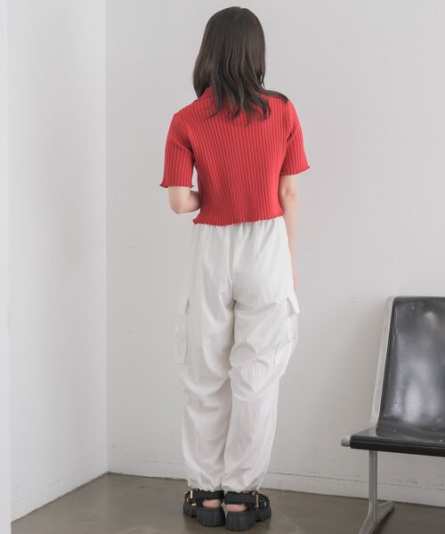 RETRO GIRL（レトロガール）の「5分袖ZIPカーデ（ニット/セーター・レディース・ナチュラル/ブラック系その他3/ブラック/レッド・FREE）」の8枚目の写真