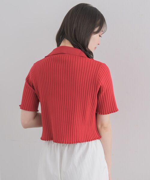 RETRO GIRL（レトロガール）の「5分袖ZIPカーデ（ニット/セーター・レディース・ナチュラル/ブラック系その他3/ブラック/レッド・FREE）」の12枚目の写真