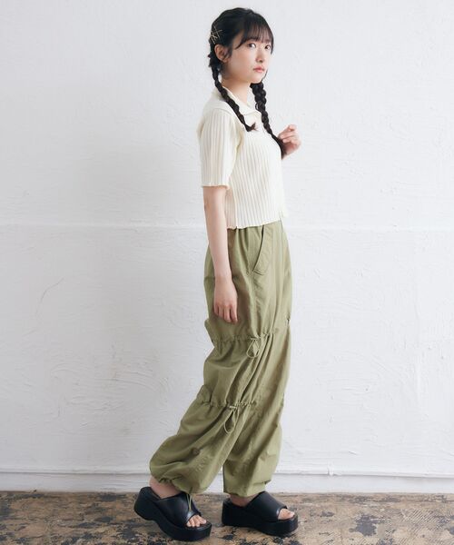 RETRO GIRL（レトロガール）の「5分袖ZIPカーデ（ニット/セーター・レディース・ナチュラル/ブラック系その他3/ブラック/レッド・FREE）」の14枚目の写真