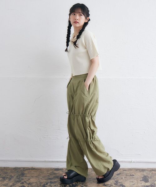 RETRO GIRL（レトロガール）の「5分袖ZIPカーデ（ニット/セーター・レディース・ナチュラル/ブラック系その他3/ブラック/レッド・FREE）」の15枚目の写真