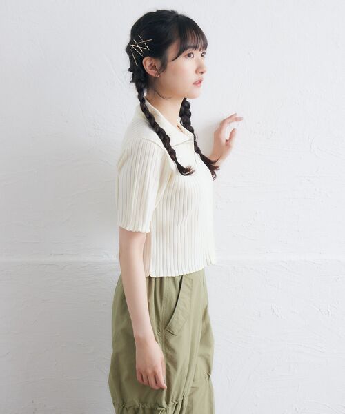 RETRO GIRL（レトロガール）の「5分袖ZIPカーデ（ニット/セーター・レディース・ナチュラル/ブラック系その他3/ブラック/レッド・FREE）」の18枚目の写真