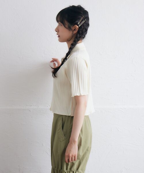 RETRO GIRL（レトロガール）の「5分袖ZIPカーデ（ニット/セーター・レディース・ナチュラル/ブラック系その他3/ブラック/レッド・FREE）」の19枚目の写真