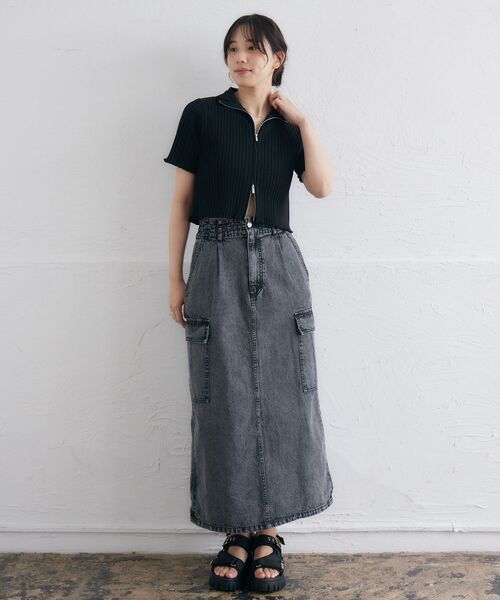 RETRO GIRL（レトロガール）の「5分袖ZIPカーデ（ニット/セーター・レディース・ナチュラル/ブラック系その他3/ブラック/レッド・FREE）」の21枚目の写真