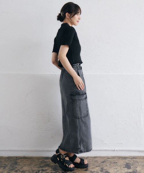 RETRO GIRL（レトロガール）の「5分袖ZIPカーデ（ニット/セーター・レディース・ナチュラル/ブラック系その他3/ブラック/レッド・FREE）」の22枚目の写真