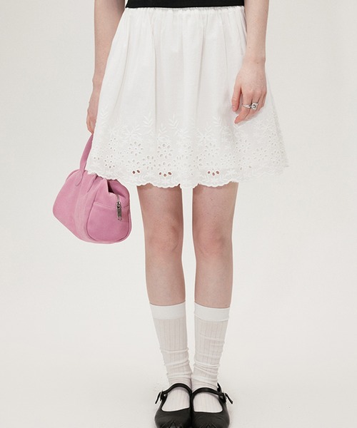 フラワーレース コットンミニスカート FX24B031【Fano Studios  