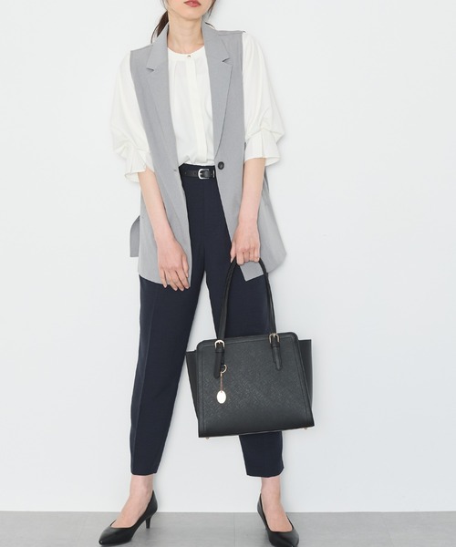 Honeys（ハニーズ）の「ベルトハンドルＡ４トートバッグ（トートバッグ・レディース・ホワイト系その他/ブラック/グレイッシュベージュ/ベージュ系その他2/ブラウン・FREE）」の10枚目の写真