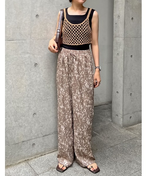 Re:EDIT（リエディ）の「[2024 SUMMER COLLECTION]メッシュ編みニットショートキャミビスチェ（キャミソール・レディース・モカ/アイボリー/ブラック/レッド系その他・LARGE/MEDIUM）」の14枚目の写真