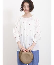 Samansa Mos2 | 小花刺繍2WAYブラウス(シャツ/ブラウス)
