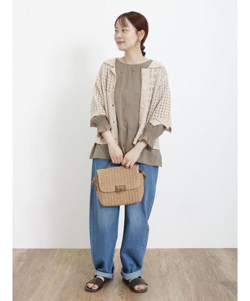 Samansa Mos2（サマンサ モスモス）の「小花刺繍2WAYブラウス（シャツ/ブラウス・レディース・ブラック/モカ/オフホワイト・F）」の11枚目の写真