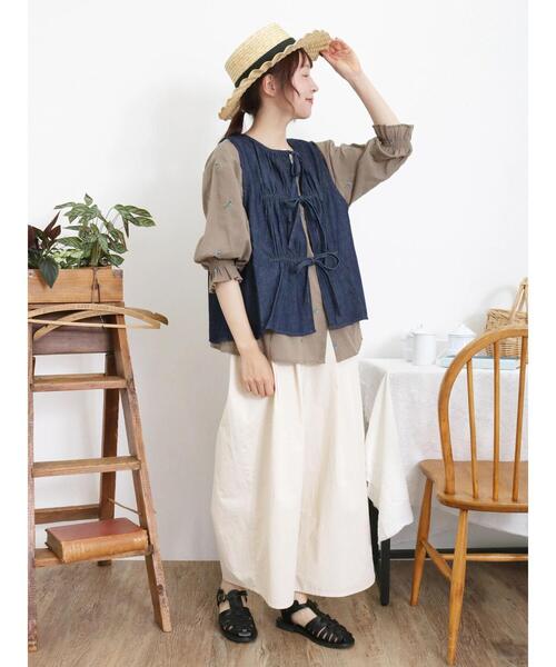 Samansa Mos2（サマンサ モスモス）の「小花刺繍2WAYブラウス（シャツ/ブラウス・レディース・ブラック/モカ/オフホワイト・F）」の15枚目の写真