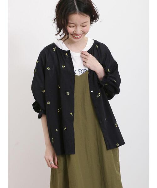 ブラウス シャツ 刺繍２ＷＡＹブラウス レディース niko and（ニコアンド）の「フラワー刺繍2WAYブラウス